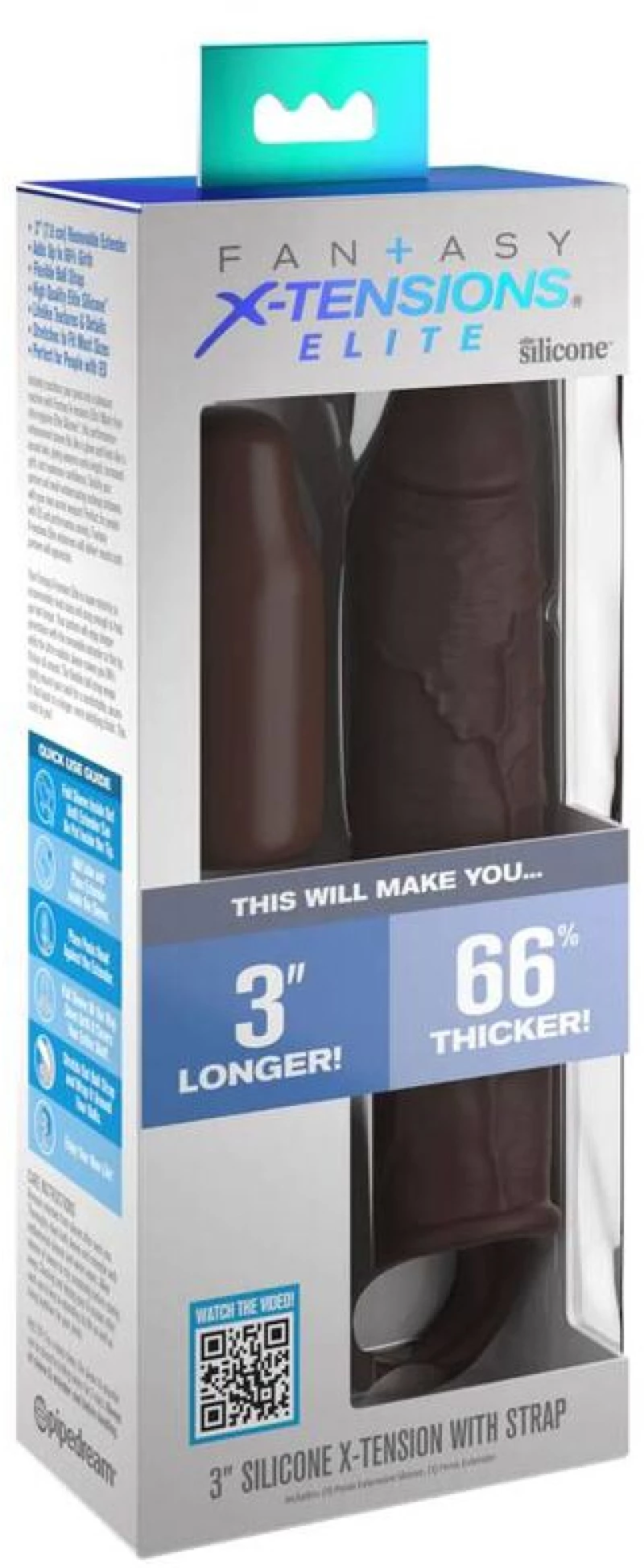 PIPEDREAMS EXTENSION W STRAP 17,78 CM BROWN