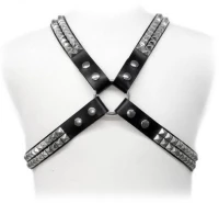 LEATHER BODY PYRAMID STUD HARNESS