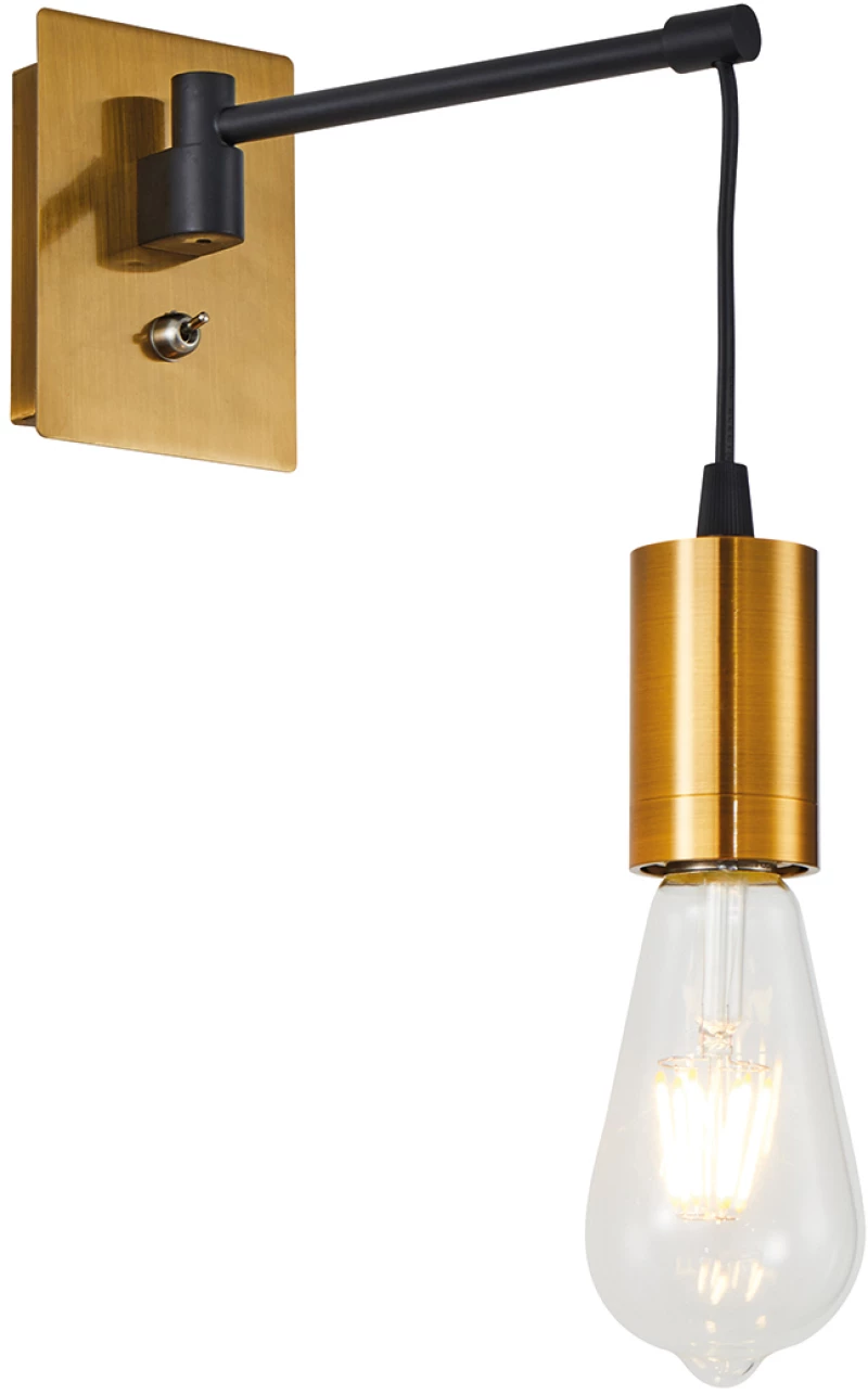 SE21-GM-9 ADEPT GOLD MATT & BLACK WALL LAMP Β3 HOMELIGHTING 77-8278