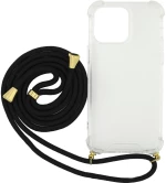 Θήκη Ancus Crossbody για Apple iPhone 14 Pro Διάφανη με Κορδόνι Μαύρο