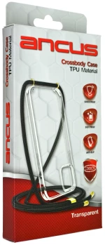 Θήκη Ancus Crossbody για Apple iPhone 14 Pro Διάφανη με Κορδόνι Μαύρο