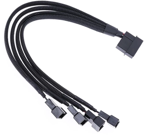 Καλώδιο No brand, Y-Splitter, For fan, MOLEX to 4x4PIN, 0.3m Μαυρο - 18322