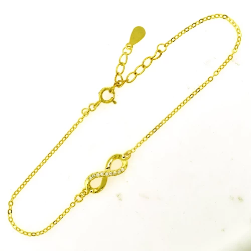 Βραχιόλι Επιχρυσωμένο Ασημένιο Άπειρο