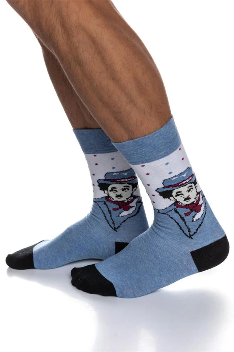 ΑΝΔΡΙΚΗ ΒΑΜΒΑΚΕΡΗ ΚΑΛΤΣΑ ΙΝΙΖΙΟ ΣΧΕΔΙΟ ΤΣΑΡΛΙ ΤΣΑΠΛΙΝ 4195-08-2 ΜΠΛΕ