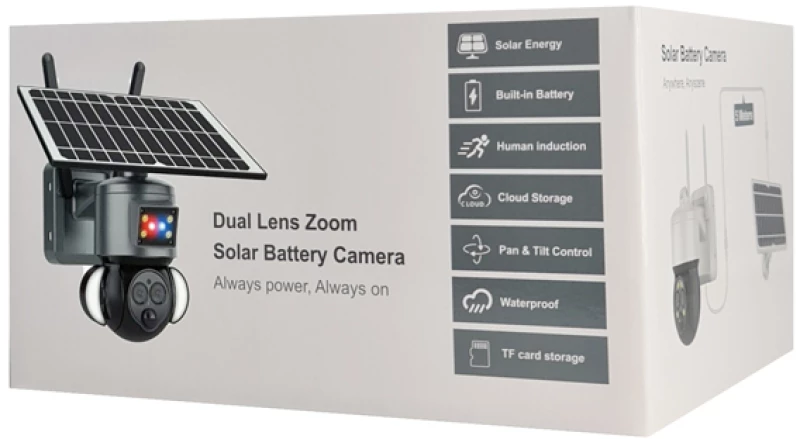 SECTEC smart ηλιακή κάμερα ST-558-6M-12X-4G-EU, προβολείς, 3MP, 4G, PTZ
