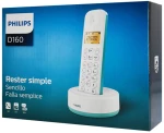PHILIPS ασύρματο τηλέφωνο D1601T-34, με ελληνικό μενού, λευκό-πράσινο