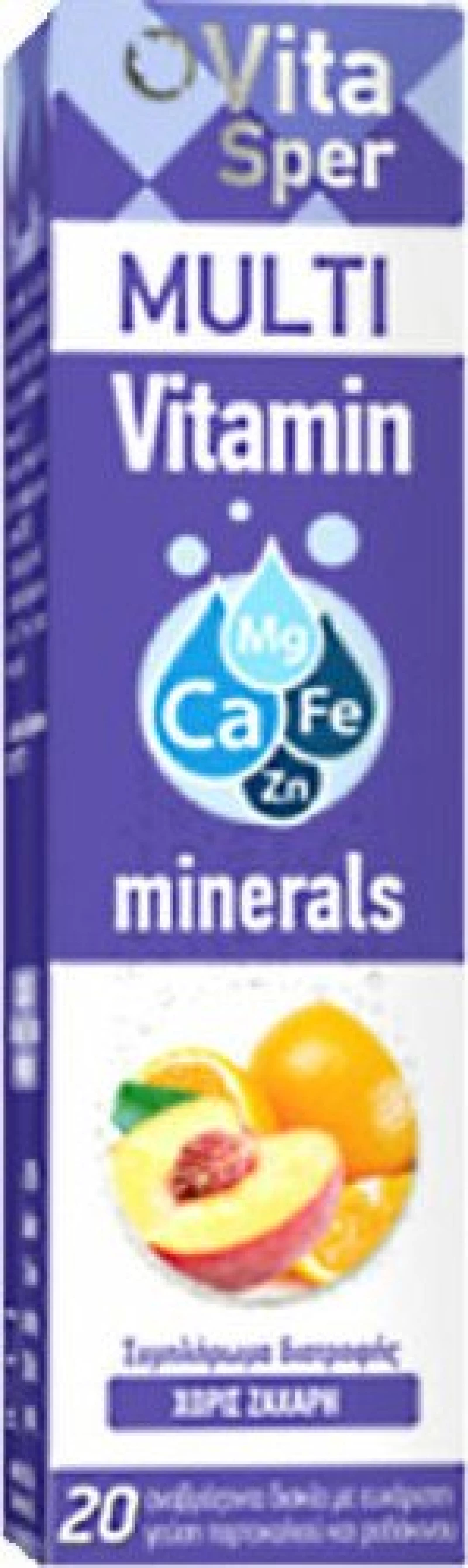 Vitasper Multivitamin & Minerals Ροδάκινο Πορτοκάλι 20 αναβράζοντα δισκία