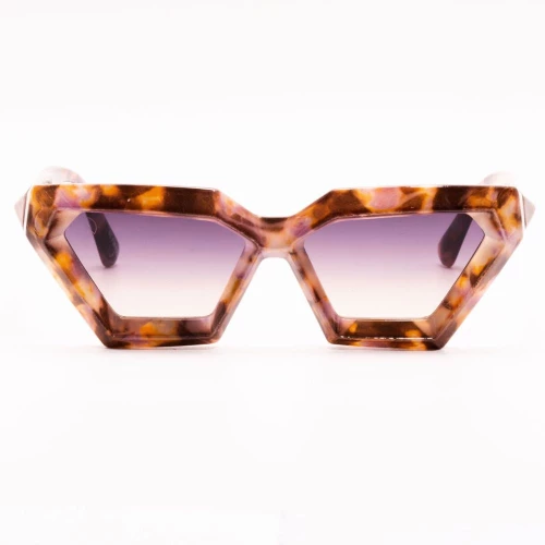 Olympus Sunglasses Alkistis Brown Beige Γυναικεία Γυαλιά Ηλίου με Καφέ-Μπεζ Σκελετό & Ντεγκραντέ Μωβ Φακό 02 100