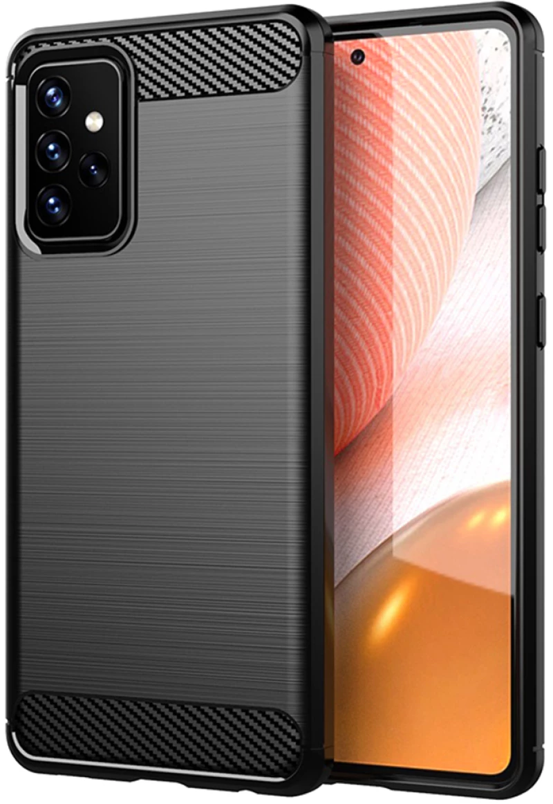 Techsuit Husa pentru Samsung Galaxy A72 4G / A72 5G - Techsuit Carbon Silicone - Black 5949419055285