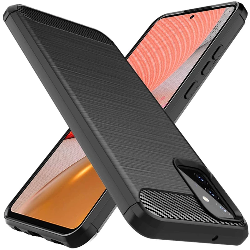 Techsuit Husa pentru Samsung Galaxy A72 4G / A72 5G - Techsuit Carbon Silicone - Black 5949419055285