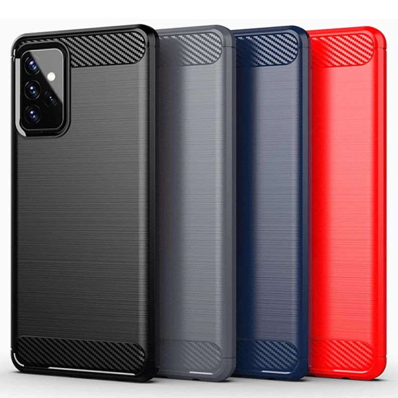 Techsuit Husa pentru Samsung Galaxy A72 4G / A72 5G - Techsuit Carbon Silicone - Black 5949419055285