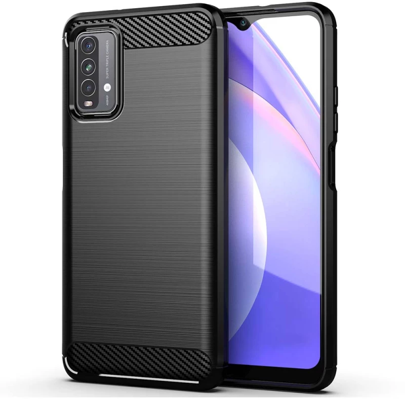 Techsuit Husa pentru Xiaomi Redmi 9T / Redmi 9 Power - Techsuit Carbon Silicone - Black 5949419044449