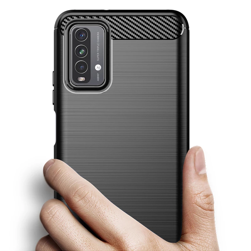Techsuit Husa pentru Xiaomi Redmi 9T / Redmi 9 Power - Techsuit Carbon Silicone - Black 5949419044449