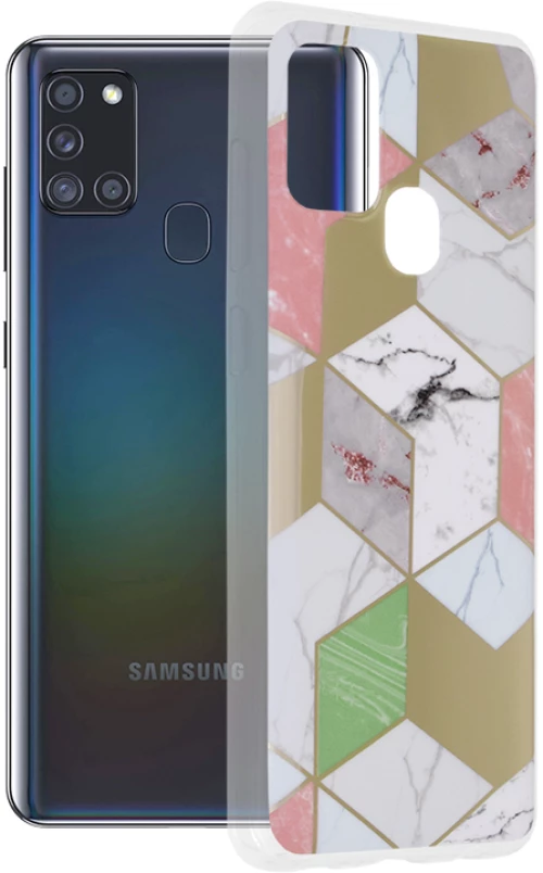 Techsuit Husa pentru Samsung Galaxy A21s - Techsuit Marble Series - Purple Hex 5949419021969