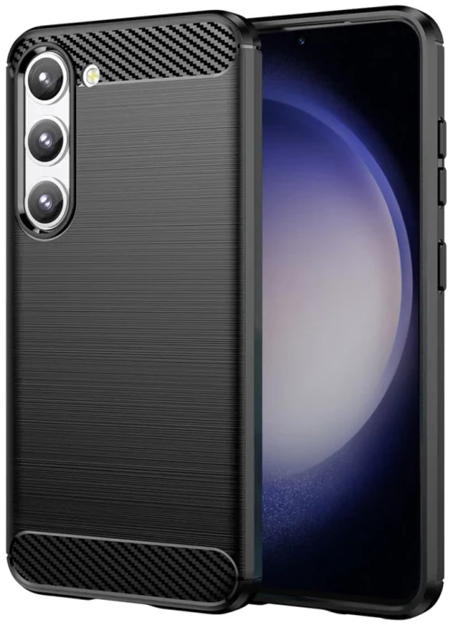 Techsuit Husa pentru Samsung Galaxy S23 - Techsuit Carbon Silicone - Black 5949419012677