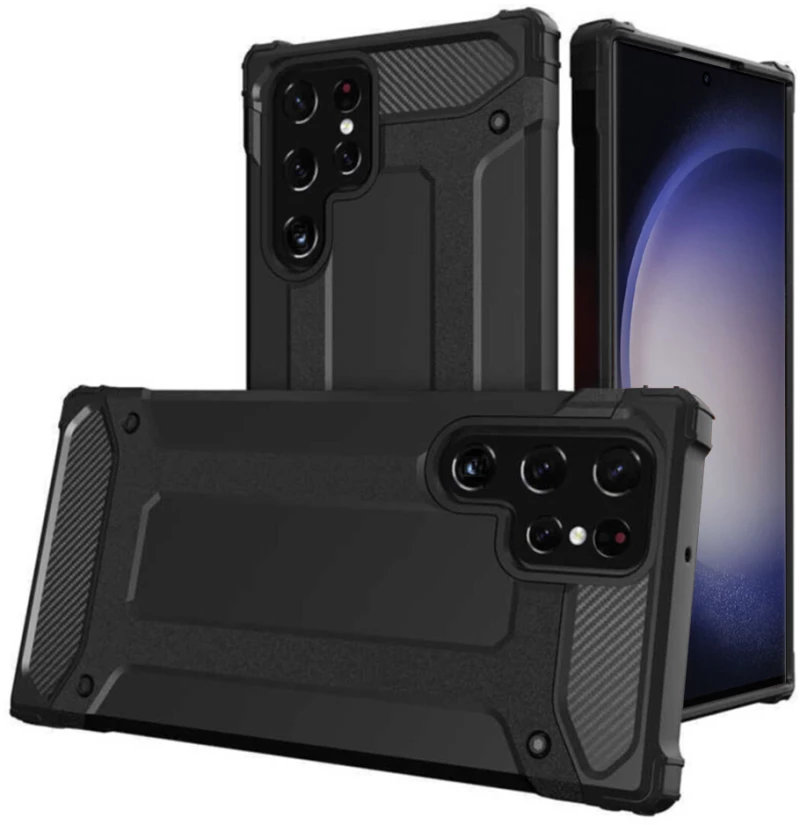 Techsuit Husa pentru Samsung Galaxy S23 Ultra - Techsuit Hybrid Armor - Black 5949419010956