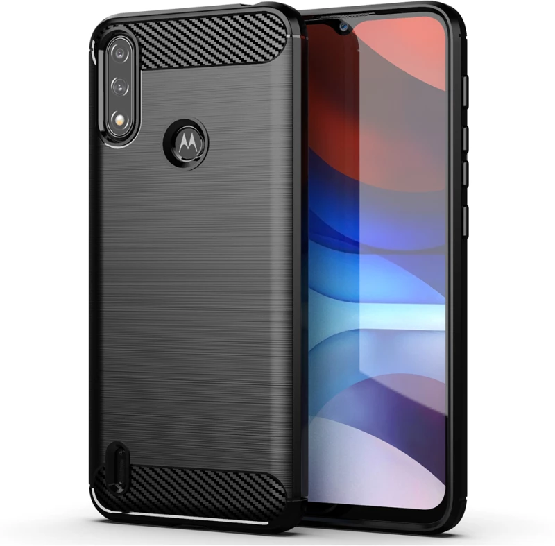 Techsuit Husa pentru Motorola Moto E7 Power / Moto E7i Power - Techsuit Carbon Silicone - Black 5949419041455