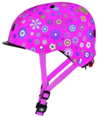 Globber Κράνος Elite Lights Deep Pink Flowers XS/S (48-53cm) με LED