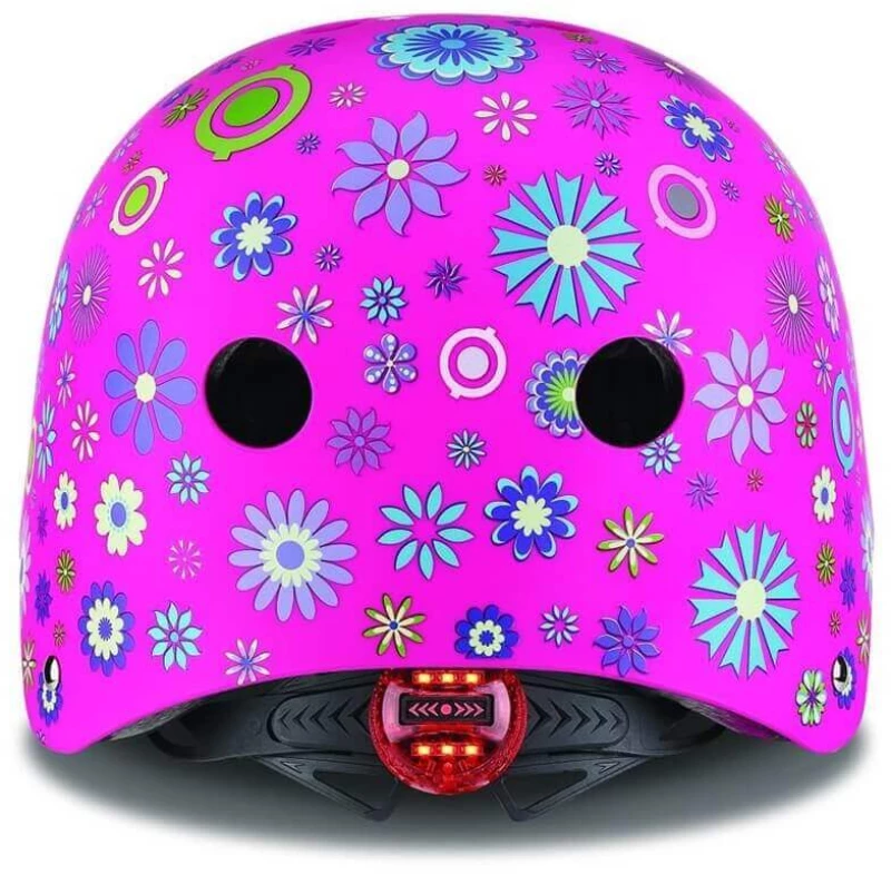 Globber Κράνος Elite Lights Deep Pink Flowers XS/S (48-53cm) με LED