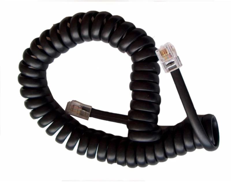 Καλώδιο Ακουστικού 4P4C Spiral Μαύρο 7.5m, 4705 DM-0032A-7.5