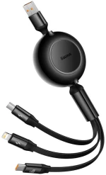 Baseus Baseus Bright Mirror 3, USB 3-in-1 cable for micro USB / USB-C / Lightning 66W / 2A 1.1m (Black) 035037