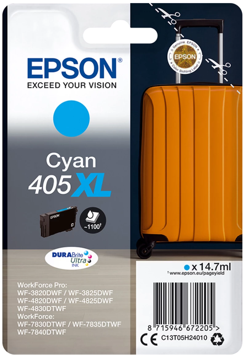 Epson Μελάνι Inkjet 405XL Cyan (C13T05H24010) (EPST05H240)