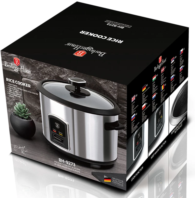Berlinger Haus Berlinger Haus Βραστήρας Ρυζιού 700w 1.8lit Black Silver Collection BH-9273