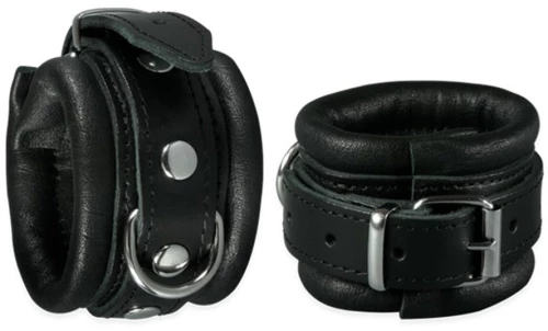 Leather Handcuffs Black - 5 cm