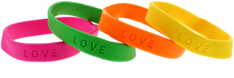 Assorted Neon LOVE Silicon Bracelets