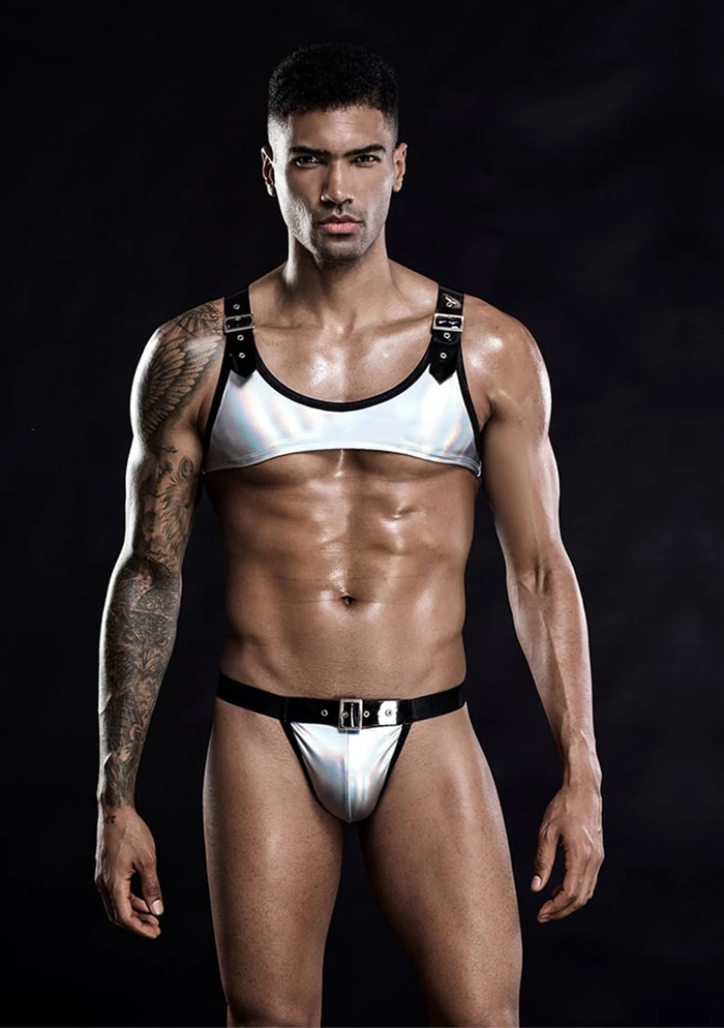 2 piece mens lingerie set top+briefs