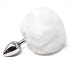 Μικρή Πρωκτική Σφήνα Bunny Butt Plug - Silver/White