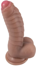 Δονητής Liquid Silicone Double Density Brown 18 cm