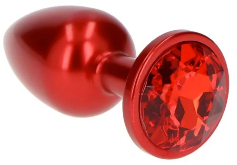 Deep Red Butt Plug with Jewelry - Πρωκτική Σφήνα με Κόσμημα