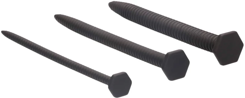 Silicone Screw Plug Set - Urethral Sounding - Black