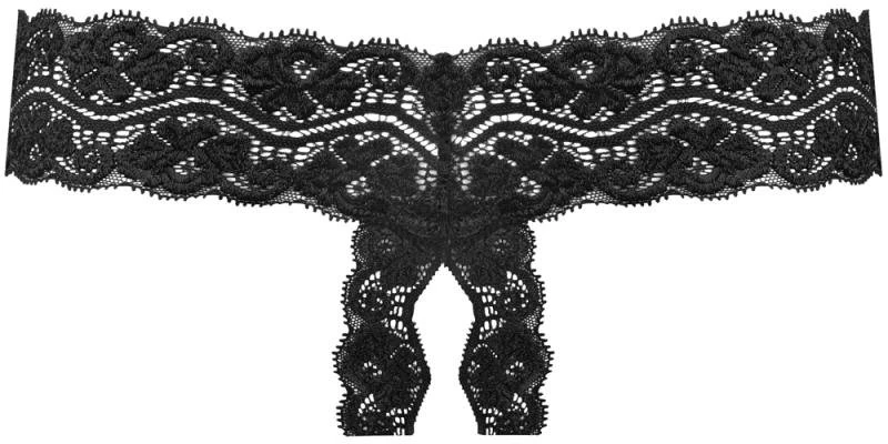 Underneath - Kyra Crotchless Thong Black