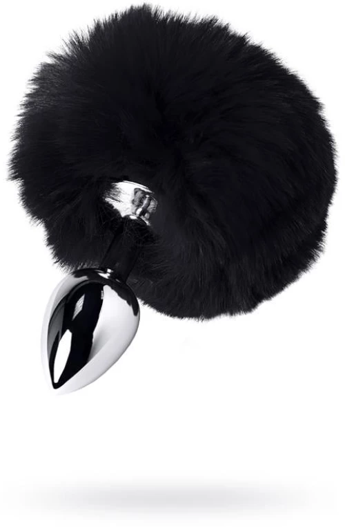 Μεταλλική Πρωκτική Σφήνα Butt Plug Faux Fur (Μαύρη)