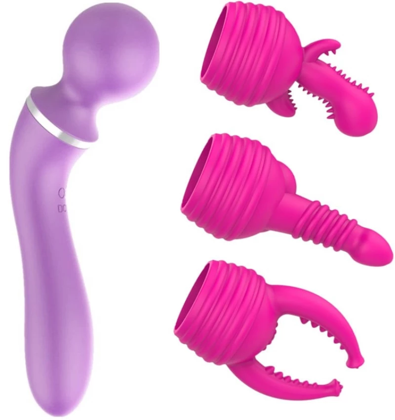 Wand Massager 10 Vibration Modes Pink Purple