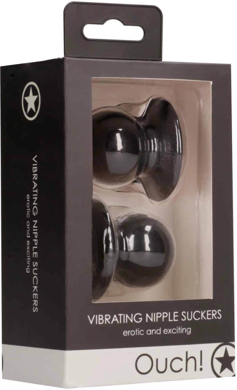 Ouch! Vibrating Nipple Suckers  - Black