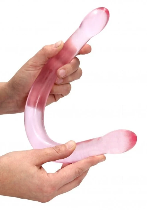 Shots Real Cock Crystal Double Dildo Pink