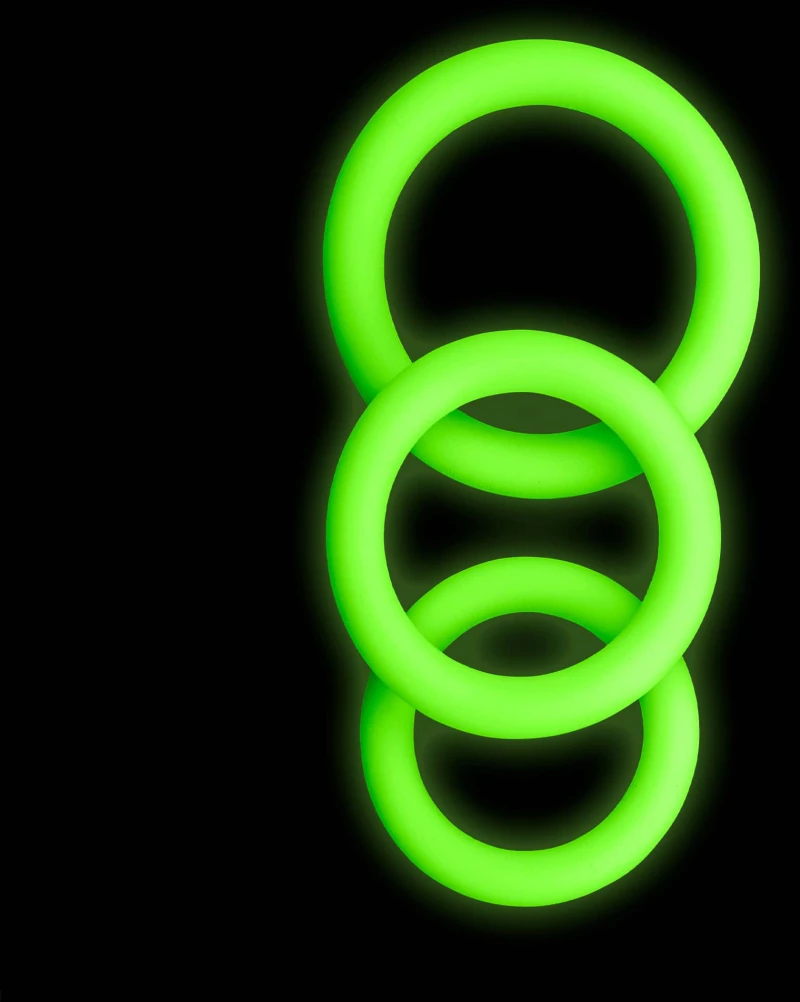 3 pcs Cock Ring Set - Glow in the Dark