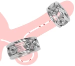Penis Ring with Screws, Small, Metal, Silver