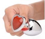 Gemstones Red Jasper Heart Large Anal Plug