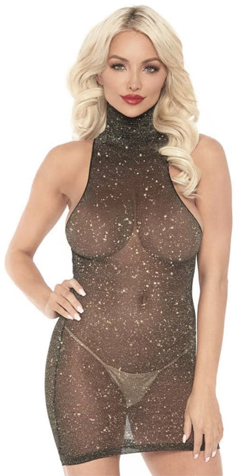 Lurex spandex mini dress - Gold