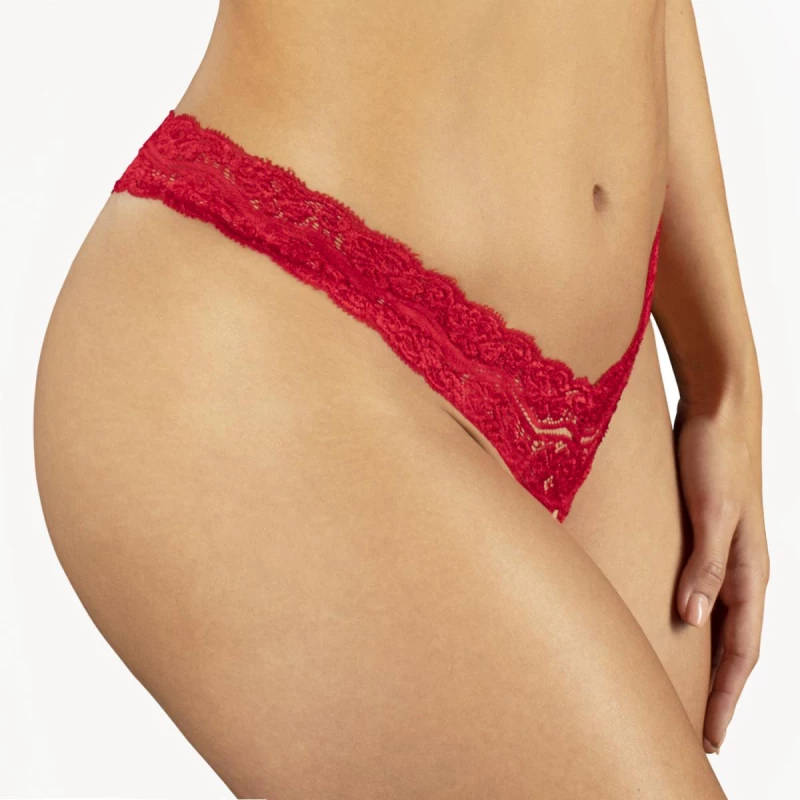 Underneath - Kyra Crotchless Thong Red
