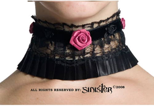 Choker black/bordeaux C144