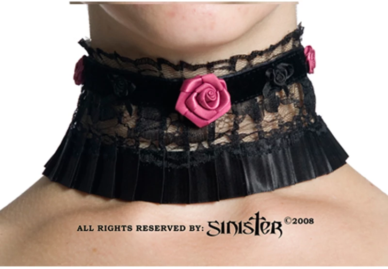 Choker black/bordeaux C144