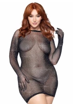 Rhinestone gloved mini dress +