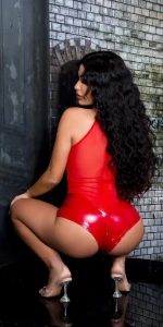 SEXY LATEXLOOK NET-BODY RED