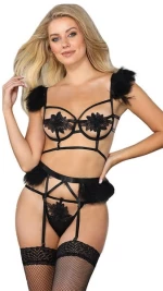 SET 3 PCS PLUMES Black