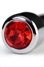 Ασημένιος Διαστολέας Ουρήθρας Urethral Plug με Κόκκινο Διαμάντι - ToyFa
